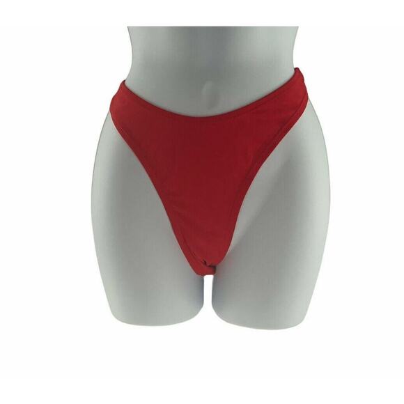 Xhilaration Bikini Bottom Womens Large Red Hipster Ribbed Sexy Swimwear Beachy - Picture 2 of 4